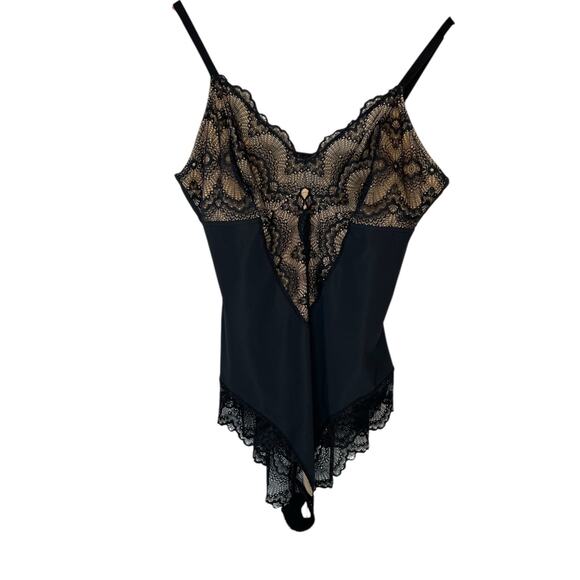 pinsy Sculpting Lace Bodysuit Sheer Mesh Shapewear Lingerie in Black W's Size XL - Picture 2 of 10